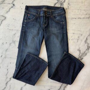 Hudson Flare Denim with Back Flap Pockets in Elm